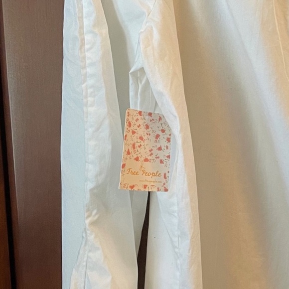 ☀️SALE☀️ NWT FREE PEOPLE Off The Shoulder 3/4 Sleeve Blouse W/Ties - Picture 7 of 7